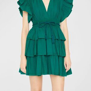 Camilla Pintuck Poplin Mini Ruffle Dress by Ulla Johnson Size 16 NWOT